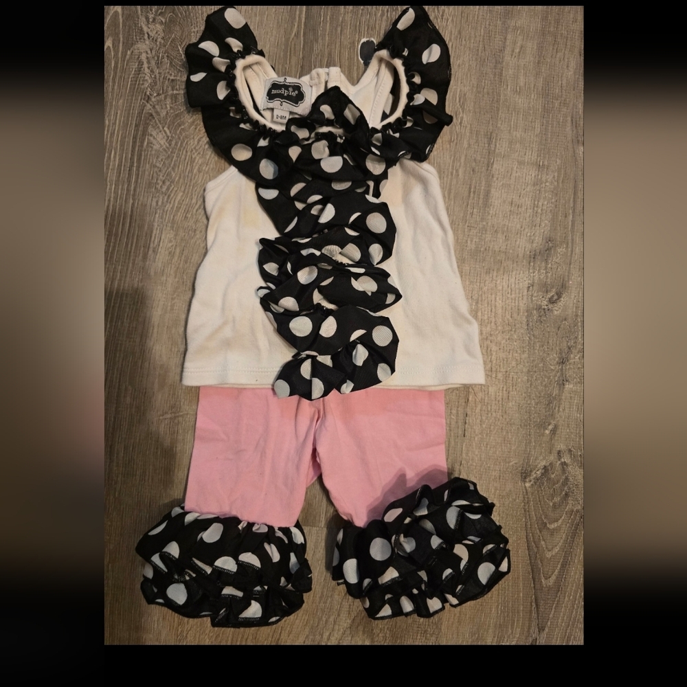Mud Pie Black and White Baby Outfit
